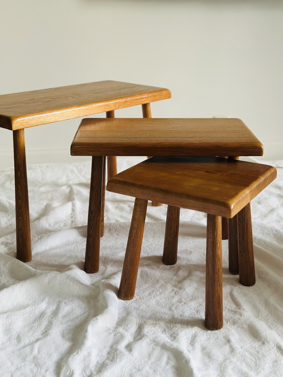 Image 1 of Brutalist krukje eikenhout Meubelfabriek Oisterwijk