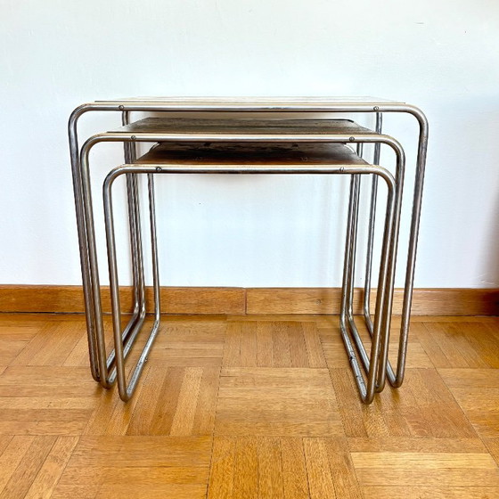 Functionalistische geneste tabellen B9 – Bijzettafels, Metal, Wood (photo 7 of 11)