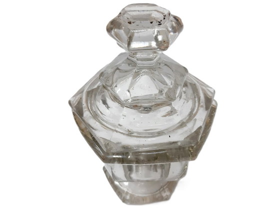 Image 1 of Bocal en verre d'apothicaire à l'ancienne avec couvercle, antique