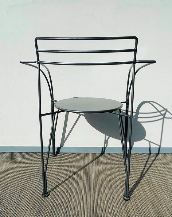 Image 1 of Pair of 'Lune d'Argent' chairs by Pascal Mourgue for Fermob. Vintage 80s