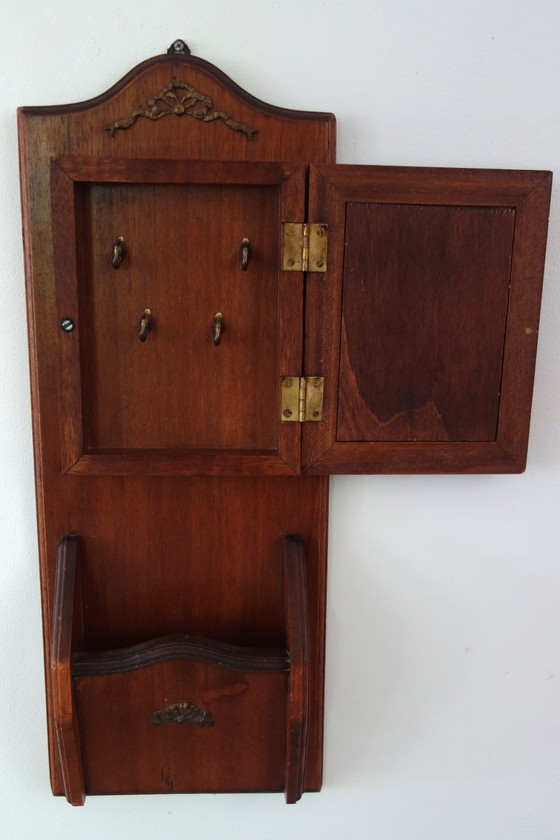 Image 1 of Boite à Clés et Porte Lettres Vintage Gravure Botanique