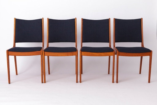4 de 8 Sillas de comedor Johannes Andersen | Diseño danés de teca Mid-Century | Elegancia vintage de los años 60