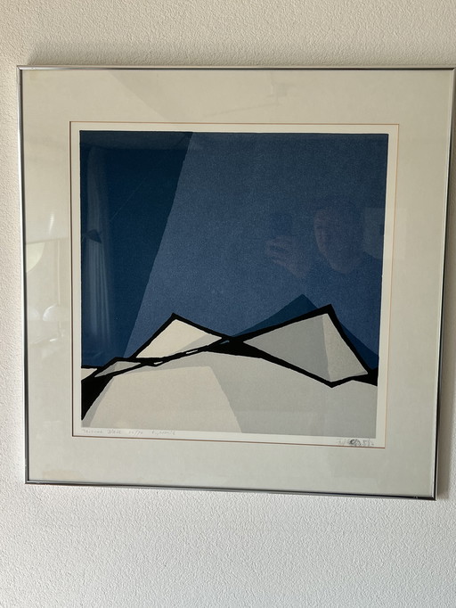 Siebdruck „Toiture“ von Fon Klement