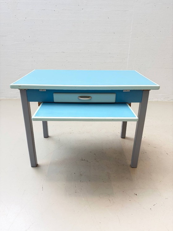 Vintage Kitchen Table Set with two Stools, 1960s – Dining tables, Wood (photo 8 of 20)