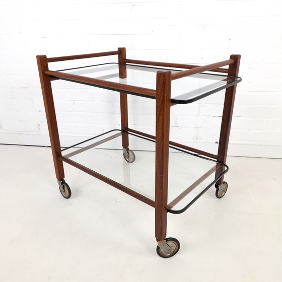 Image 1 of Carrello da tè vintage Coja in teak e vetro, anni '50/'60