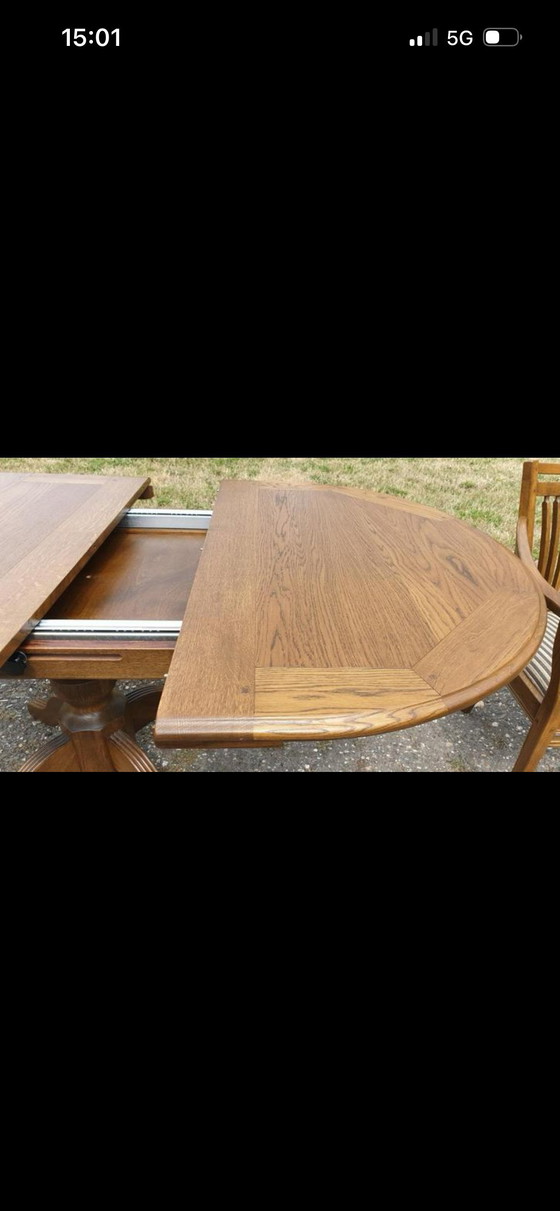 Image 1 of Bannink Jugendstil Esszimmer aus Eiche mit Zwischenregal