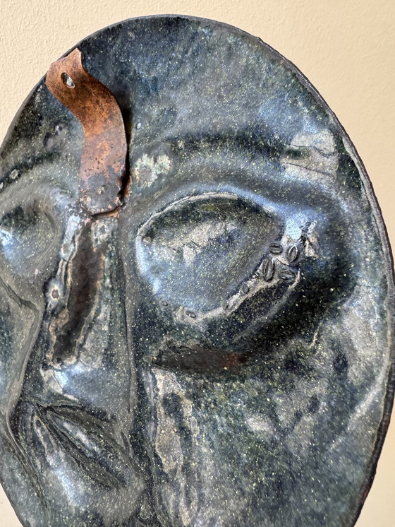 Image 1 of Repoussé and enameled brass sculpture from the 1960s