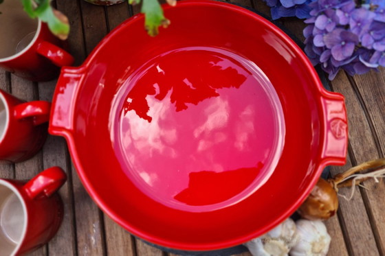 Image 1 of 1x Peugeot Appolia Piatto da forno rotondo 27 cm - Rosso - Ceramica