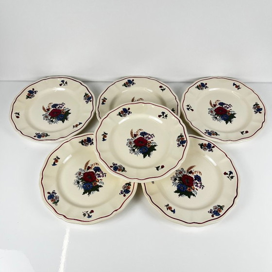 Set mit 6 "Agreste" Sarreguemines Desserttellern, 20. Jahrhundert – Geschirr, Ceramic, Vintage (photo 7 of 8)