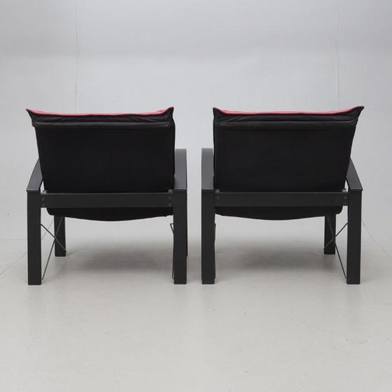 Image 1 of IKEA - Tord Björklund - Armchair - Leather, Wood, Metal - Pair of armchairs - 'Polhem'