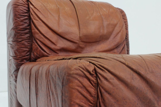 Image 1 of Vintage Seven Salotti Modular Sofa in Cognac Leather , Italy 1970s
