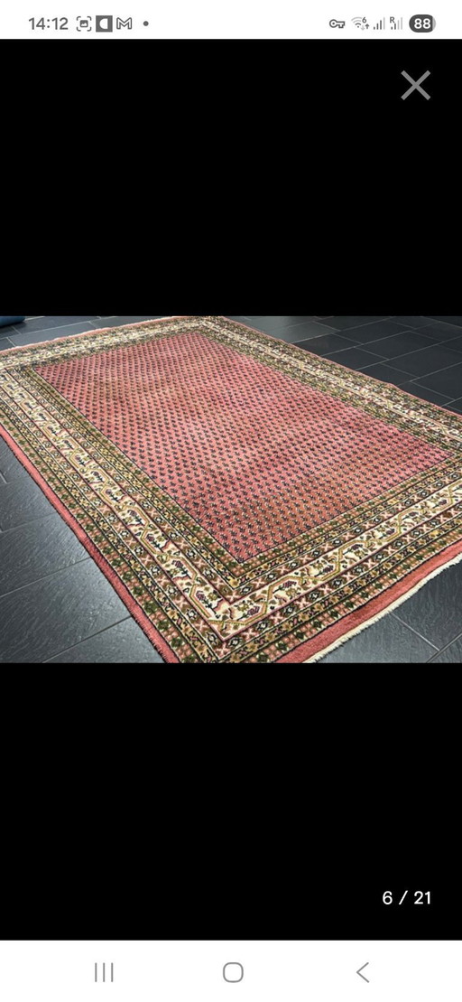 Hand-knotted Sarough Mir rug Old Rose 200x290 cm