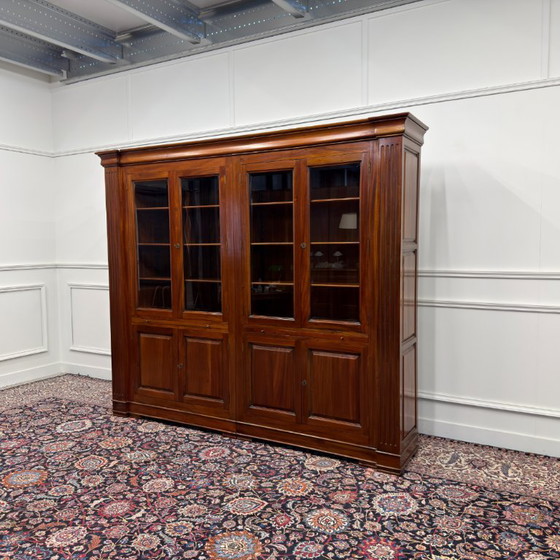 Classic English Bookcase with Columns – Glass, Wood (photo 4 of 20)