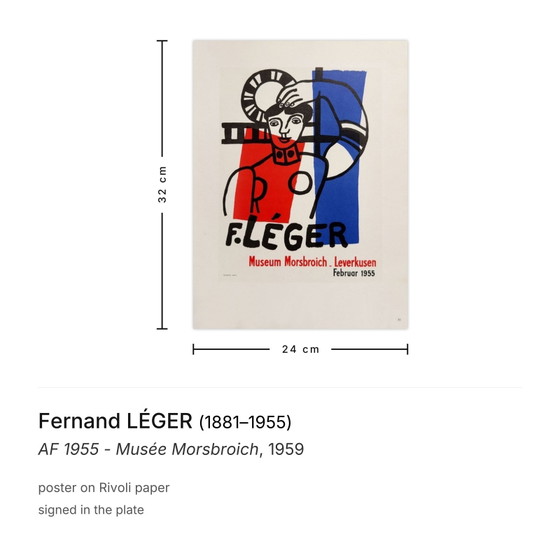 Image 1 of Fernand LÉGER AF 1955 - Musée Morsbroich poster 1959