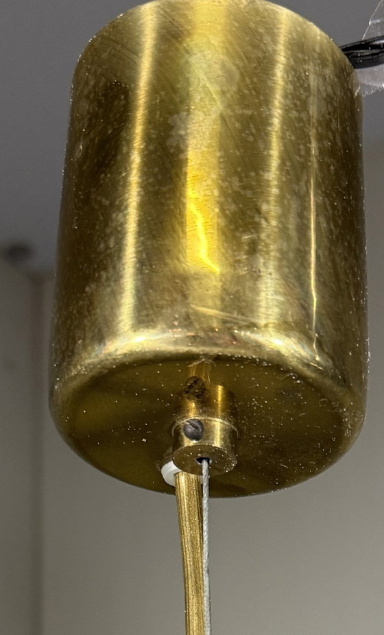 Image 1 of Vistosi Italy large white glass pendant lamp 1960's