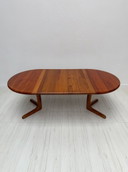 1970s Vintage Danish Round Teak Extendable Dining Table by Langeskov Møbelfabrik