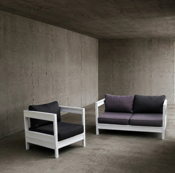 Jan des Bouvrie Collection Loungesessel, Innen/Außen, mit Kissen / Passender Zweisitzer / Für Praxis, 1980er (photo 8 of 8)
