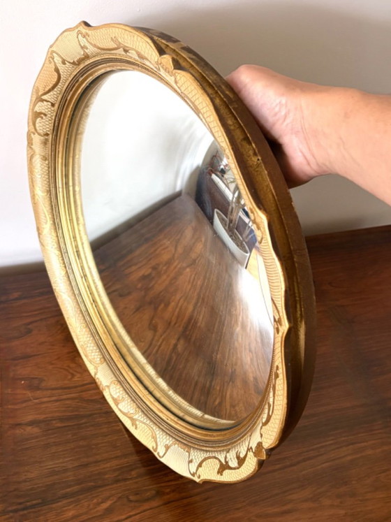 Vintage Gilded Convex Round Mirror Regency by Atsonea – Wood (photo 6 of 10)