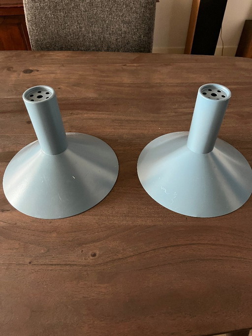 For sale: 60s, 70s blue lampshades.