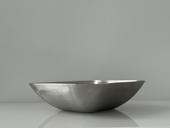 Image 1 of Serveerschaal van geborsteld RVS met afgeronde hoeken
