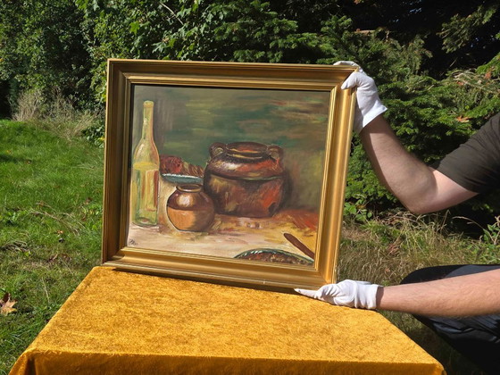 Dipinto a Olio Rame Pentola Cucina Rustica - 1962 – Dipinti e disegni, Tela (photo 3 of 13)
