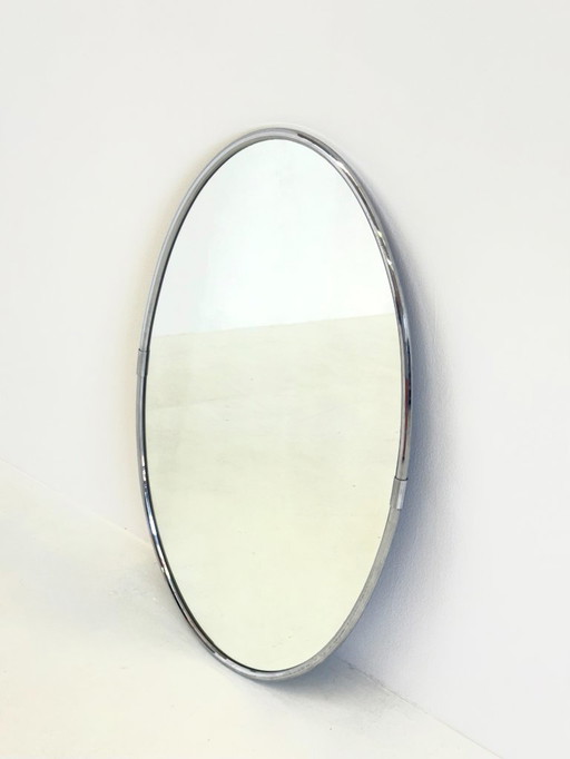 Oval mirror with tube frame large