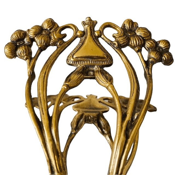 Image 1 of Antiker Jugendstil Zeitschriftenständer Messing Briefhalter 1900er