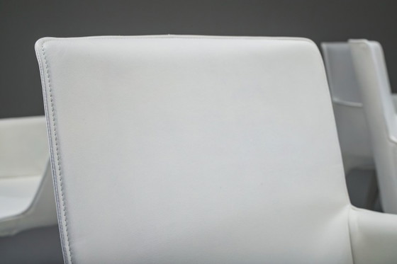 Image 1 of Gio Esszimmerstühle aus ecrufarbenem Leder von Walter Knoll, Deutschland, 2000er Jahre, 8er-Set