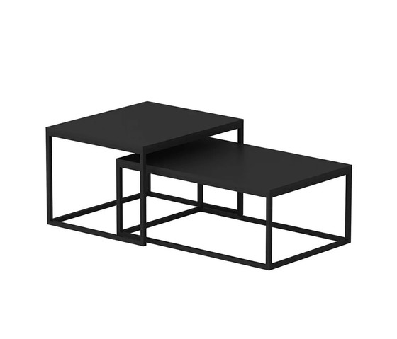 Image 1 of Coffee table set metal look matte black
