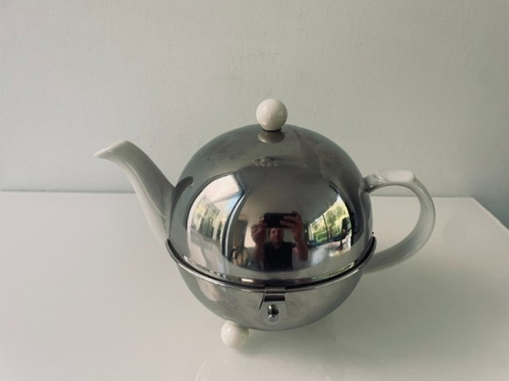 Image 1 of Servizio da tè/caffè vintage – ceramica e acciaio inossidabile – 3 pezzi