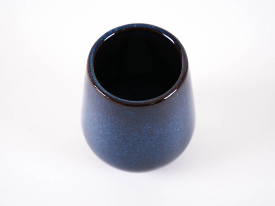 Image 1 of Navy blue ceramic vase, Danish design, 1970s, made in Denmark