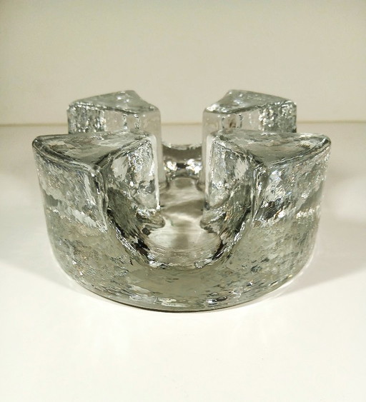 (W017) Porte-bougie chauffe-plat/chauffe-plat/rechaud/pied en verre massif Georgshutte
