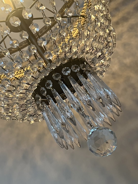 Image 1 of Grote XXL Design Cristalstrass kristallen kroonluchter hanglamp brons frame 