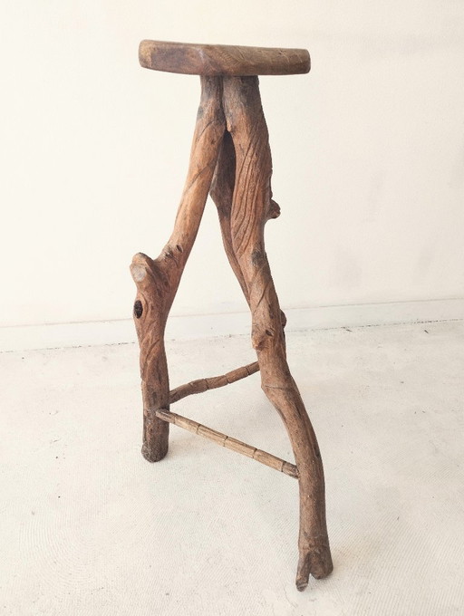 Ensemble de trois tabourets de bar Brutalist vintage, vers 1970