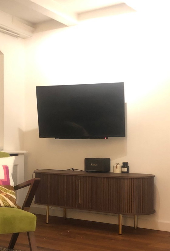 Image 1 of TV unit from made.com, walnut wood and brass