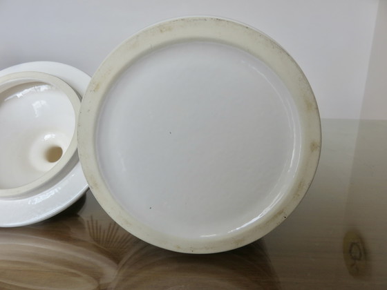 Image 1 of Pot à Tabac en Céramique et Skaï Noir, 1970