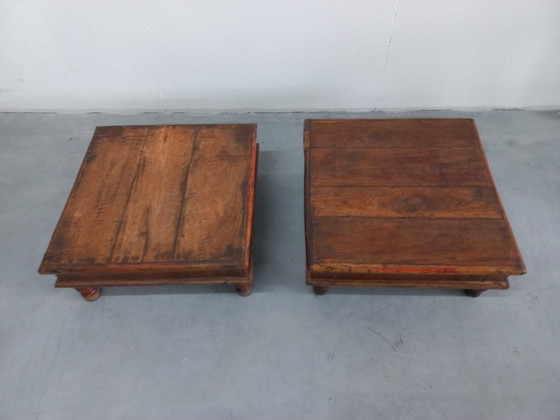 Image 1 of Table d'appoint vintage Bajot Indian low styling tray side table