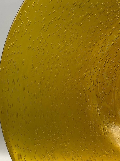 Large Amber Bubbled Glass Bowl – 1960s-1970s – glazen karaffen (photo 2 of 4)