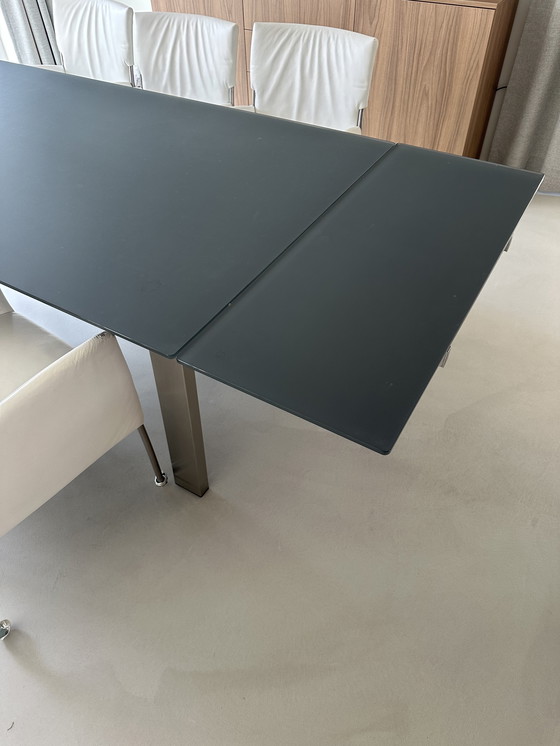 Image 1 of Joli dining table with fumed gray glass