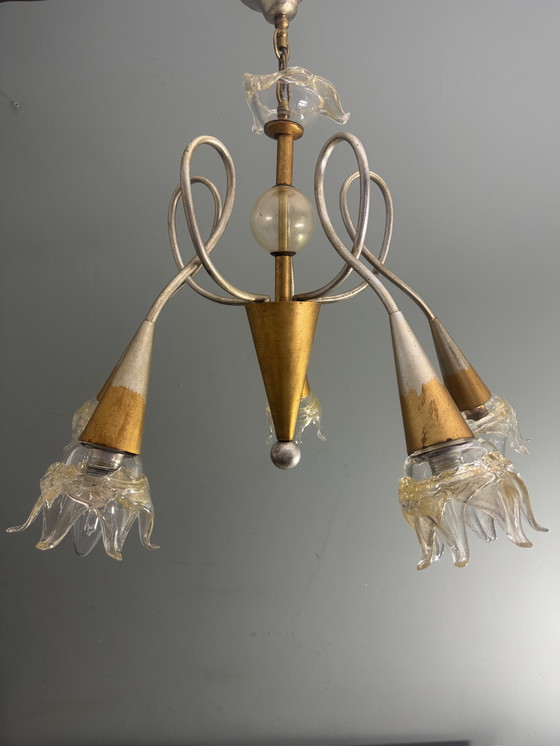 Image 1 of Design kroonluchter lamp murano florenz’lamp argento e oro