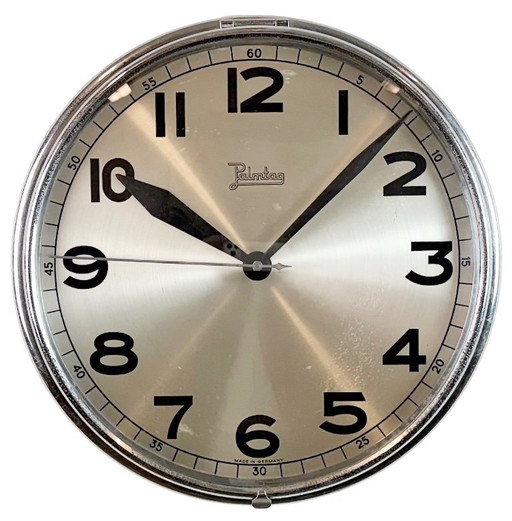 Vintage German Electric Wall Clock from Palmtag, 1960s