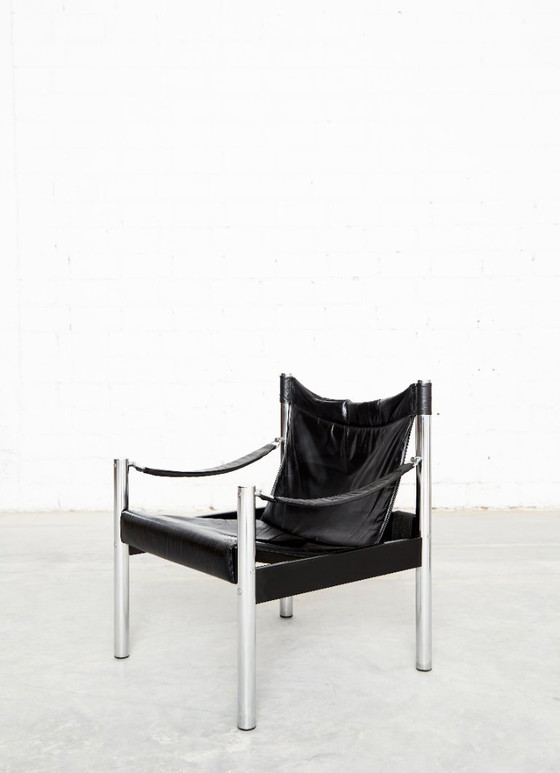 Coppia di Sedie Safari Börje Johanson per Johanson Design – Poltrone, Pelle, Metallo (photo 3 of 15)
