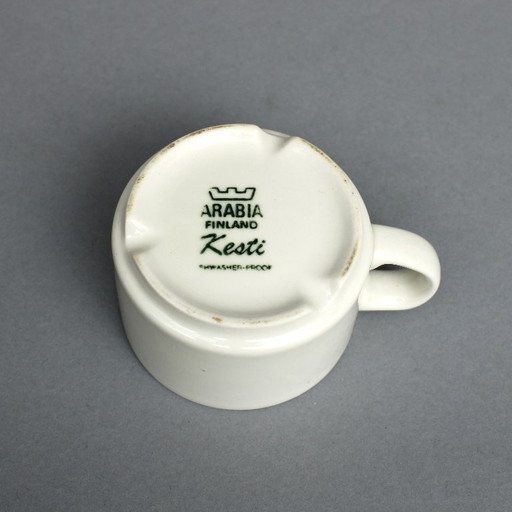 Göran Bäck (1923-2003) set of six saucers and three cups, Kesti, Arabia Finland, 1968