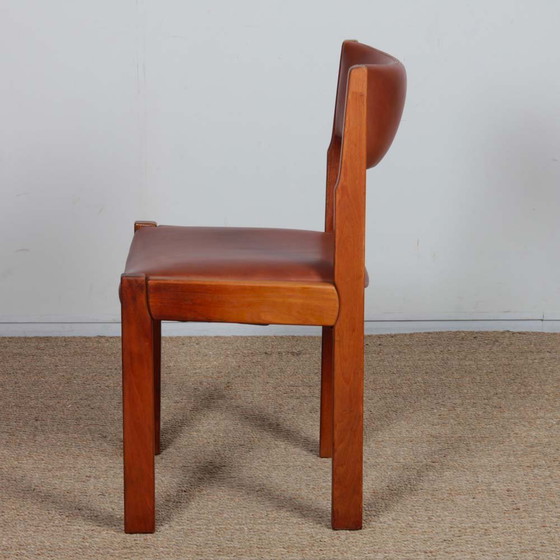 Image 1 of Suite of 4 solid elm chairs published by Self, 1970