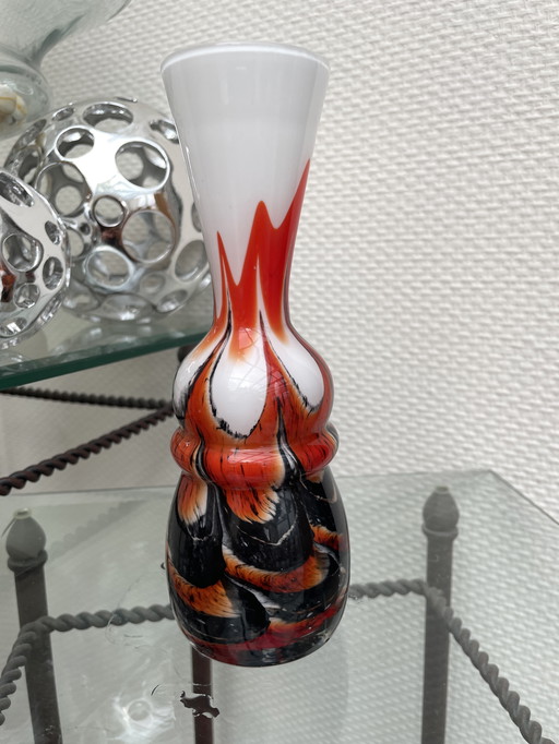 Murano vase Carlo Moretti Opaline Florence Multicolored vintage pop art opal vase from Florence, design, 1970s, Italy