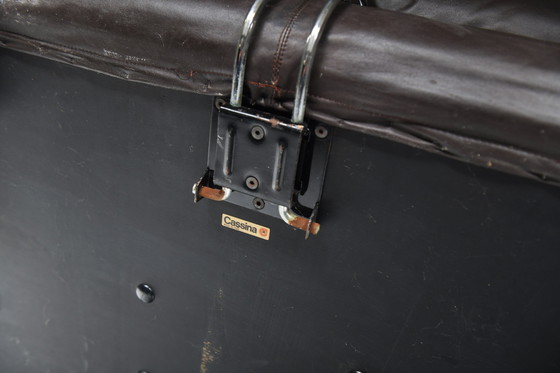 Image 1 of Afra & Tobia Scarpa “Soriana” 3-Seater Sofa in Dark Chocolate Leather - Cassina.