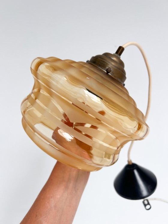 Lampada da soffitto vintage in vetro marrone, anni '60 – Lampade a sospensione, Metal (photo 8 of 8)