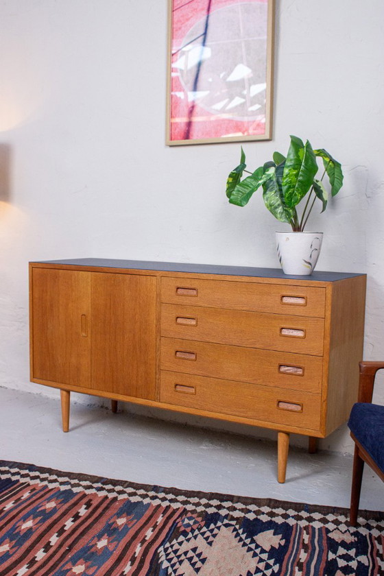 Image 1 of Vintage Sideboard Chest of Drawers Hundevad Oak 60s Mid-Century