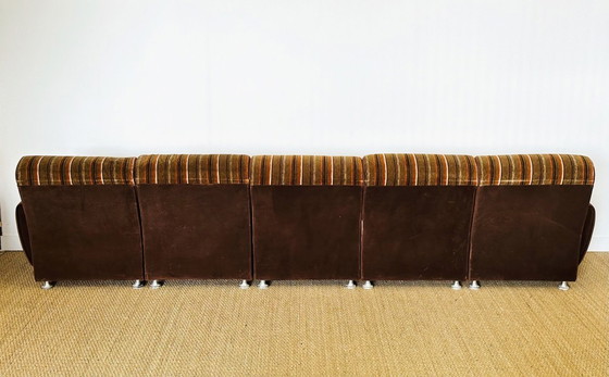 Image 1 of Vintage modulaire fluwelen bank, jaren 70, set van 5