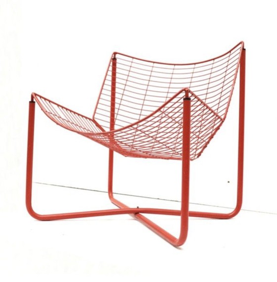 Image 1 of Chaise en fil rouge Jarpen Niels Gammelgaard années 80 - IKEA original